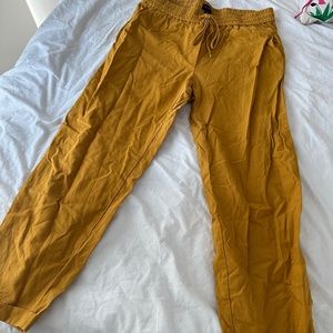 J. Crew Factory Yellow Linen Blend Pants, Size 8